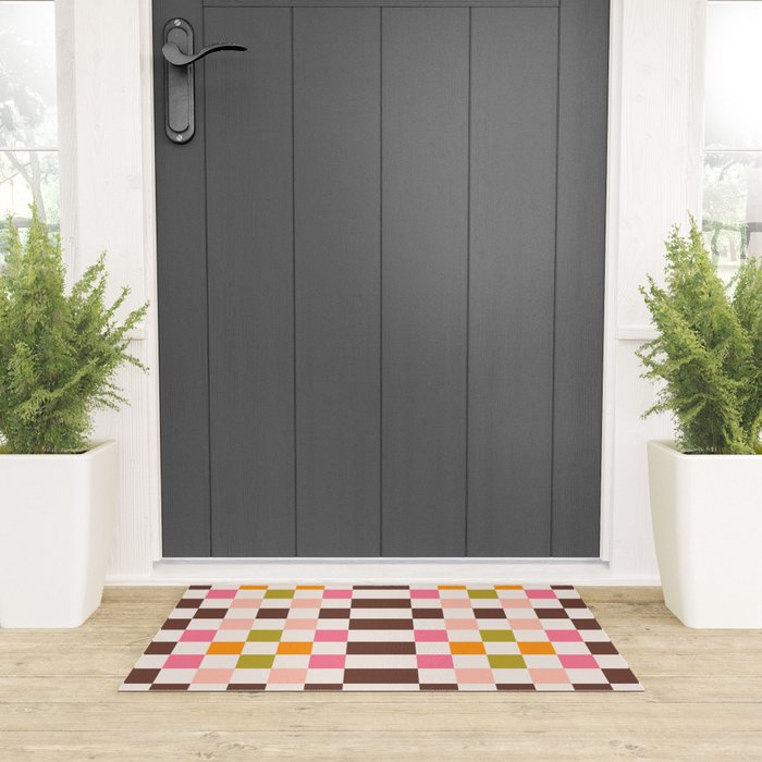 Checkerboard - Warm Colors Welcome Mat Gallery Image 3