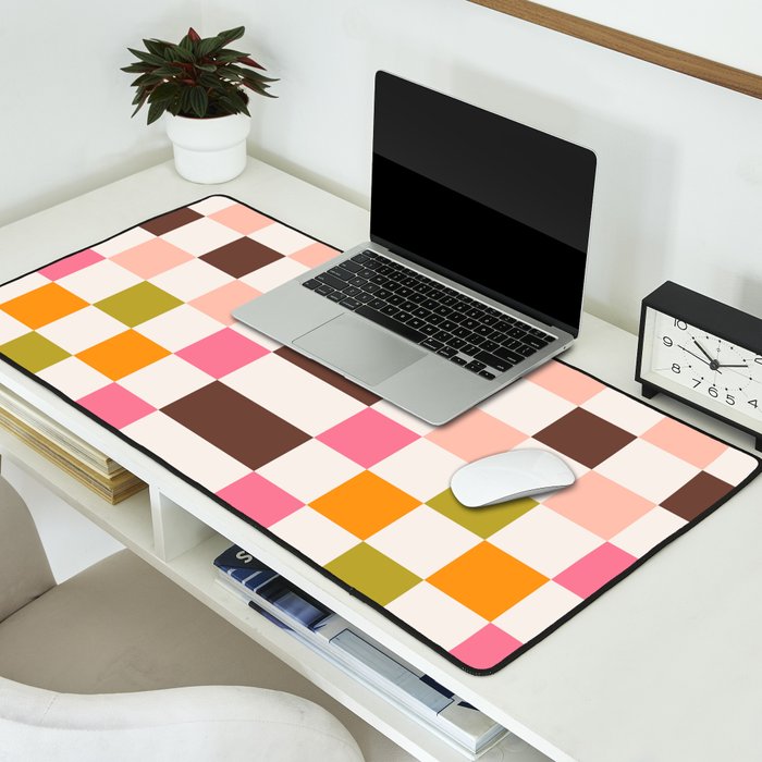 Checkerboard - Warm Colors Desk Mat Gallery Image 2