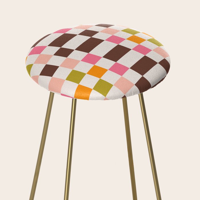 Checkerboard - Warm Colors Stool Gallery Image 2
