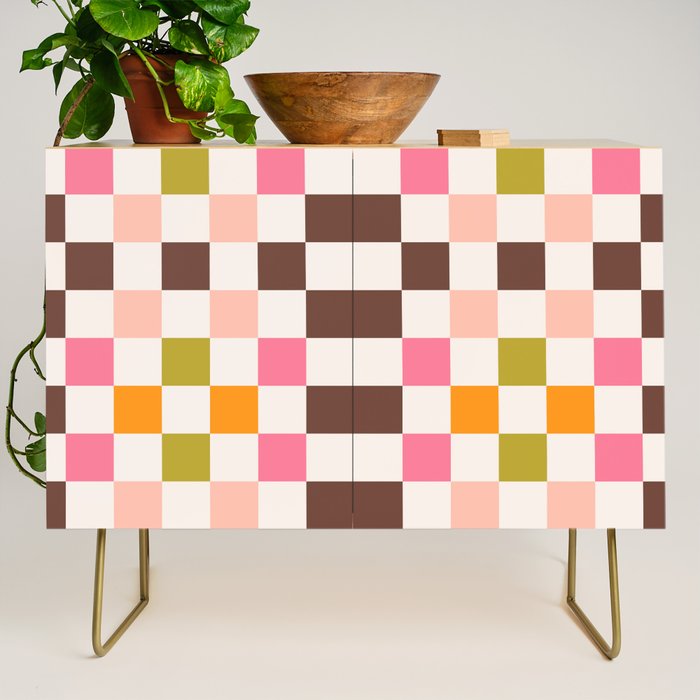 Checkerboard - Warm Colors Credenza Gallery Image 1