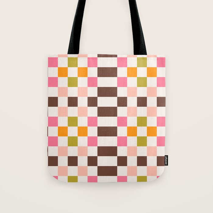 Checkerboard - Warm Colors Tote Bag Gallery Image 1