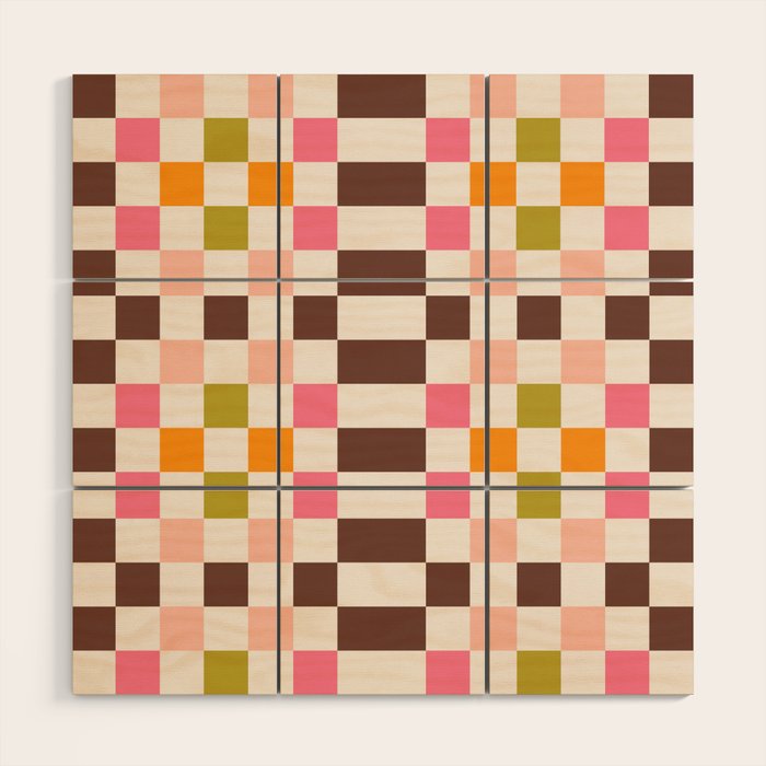 Checkerboard - Warm Colors Wood Wall Art Gallery Image 1