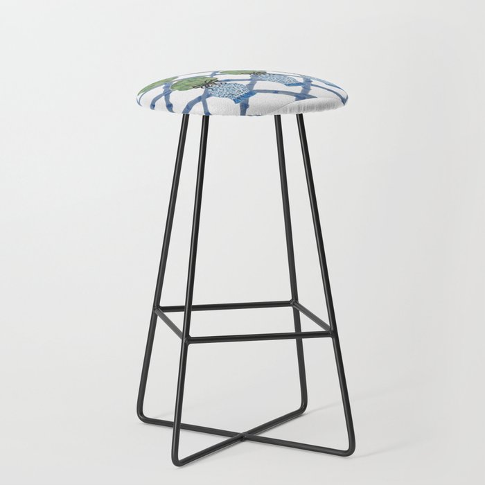 Hand Painted Bamboo Trellis Chinoiserie Ginger Jar  Stool Gallery Image 1