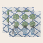 Hand Painted Bamboo Trellis Chinoiserie Ginger Jar  Placemat Gallery Image 1