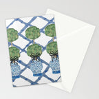 Hand Painted Bamboo Trellis Chinoiserie Ginger Jar  Stationery Card Gallery Image 2