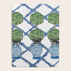 Hand Painted Bamboo Trellis Chinoiserie Ginger Jar  Poster Gallery Image 4