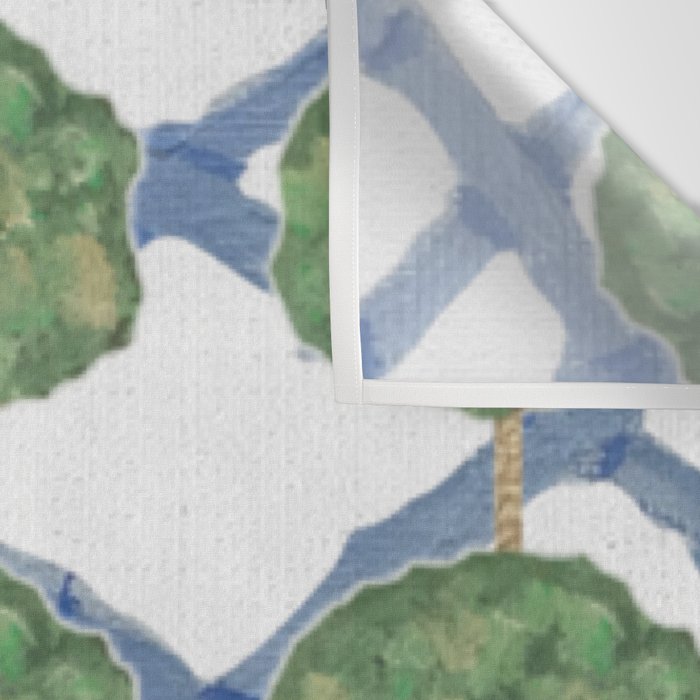 Hand Painted Bamboo Trellis Chinoiserie Ginger Jar  Wall Tapestry Gallery Image 3