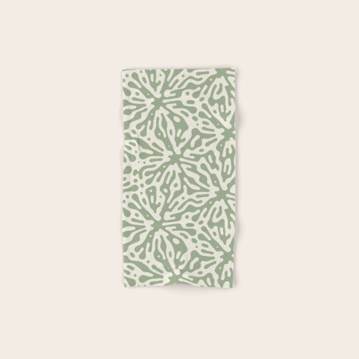 Organic Matter in Ivory and Green Bath Towel Gallery Image 1