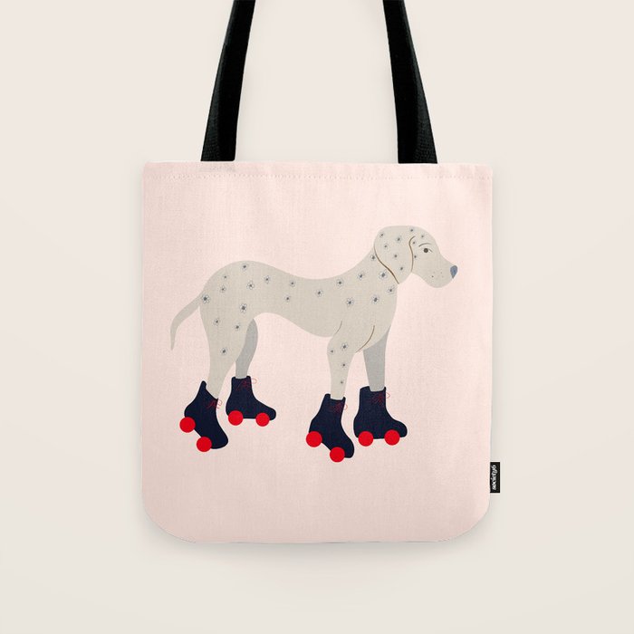 Dog on roller skates  Tote Bag Gallery Image 1