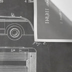 Fire Truck Patent - Fireman Art - Black Chalkboard Wall Tapestry Gallery Image 3