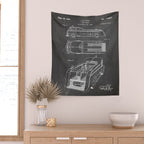 Fire Truck Patent - Fireman Art - Black Chalkboard Wall Tapestry Gallery Image 2
