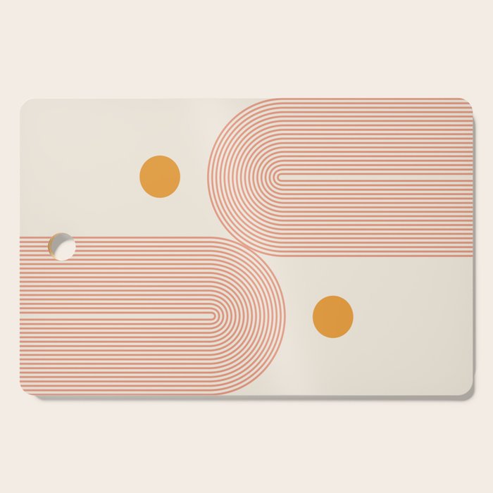 Abstraction_SUN_DOUBLE_LINE_POP_ART_Minimalism_001C Cutting Board Gallery Image 1