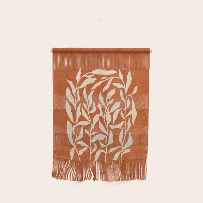 Cognac Leaves: Mid Century Terracotta Edition Wall Hanging Gallery Image 1
