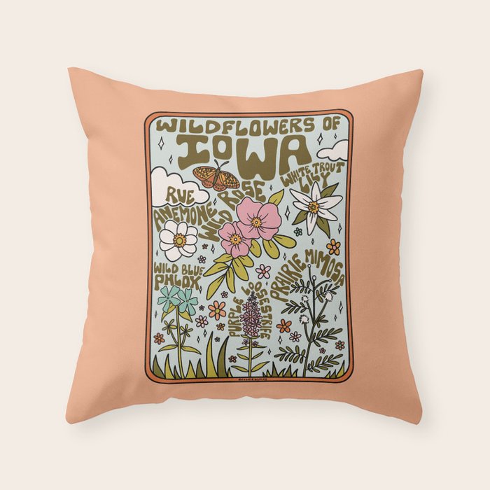 Iowa Wildflowers Throw Pillow Gallery Image 6