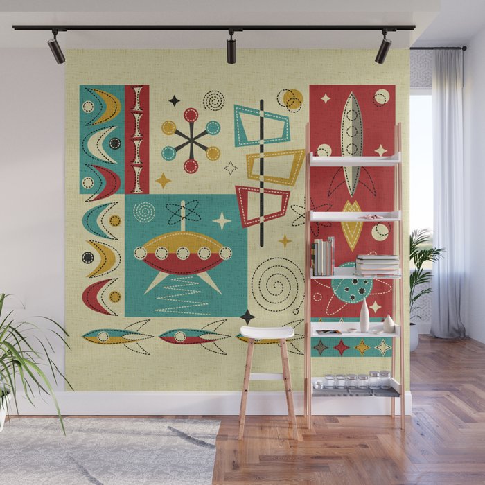 Retro Space Age Fun! ©studioxtine Wall Mural Gallery Image 1