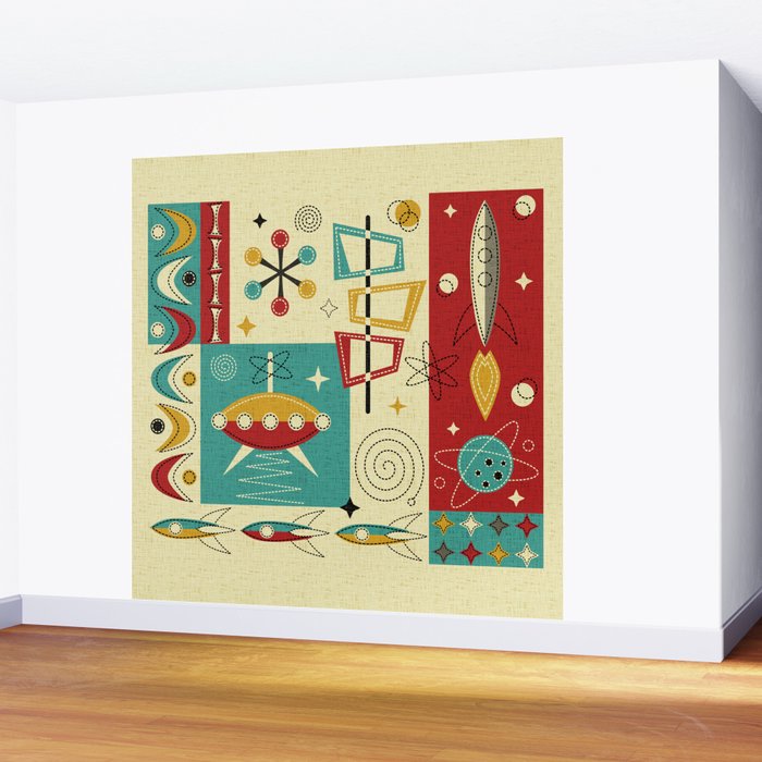 Retro Space Age Fun! ©studioxtine Wall Mural Gallery Image 2
