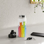 Cat Rainbow Watercolor Pattern Water Bottle Gallery Image 4