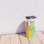 Cat Rainbow Watercolor Pattern Travel Mug Gallery Image 4