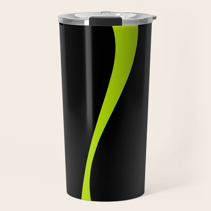 Simple Waves 2 - Lime Green Travel Mug Gallery Image 1