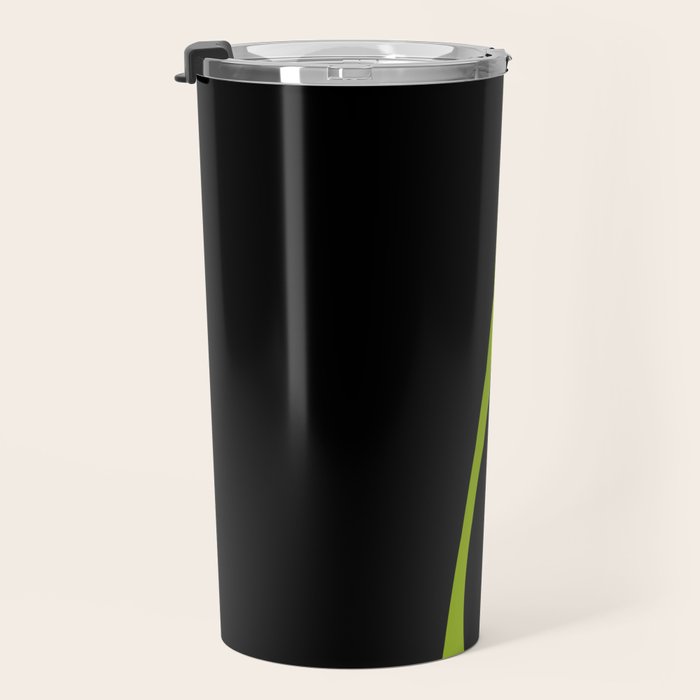 Simple Waves 2 - Lime Green Travel Mug Gallery Image 3