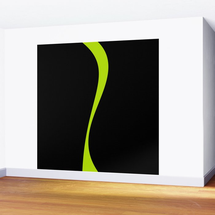 Simple Waves 2 - Lime Green Wall Mural Gallery Image 2