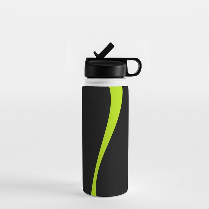 Simple Waves 2 - Lime Green Water Bottle Gallery Image 1