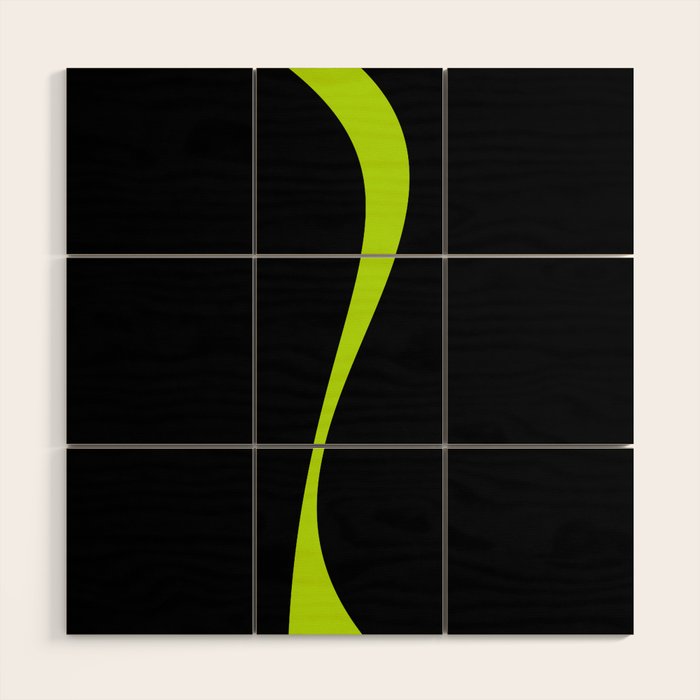 Simple Waves 2 - Lime Green Wood Wall Art