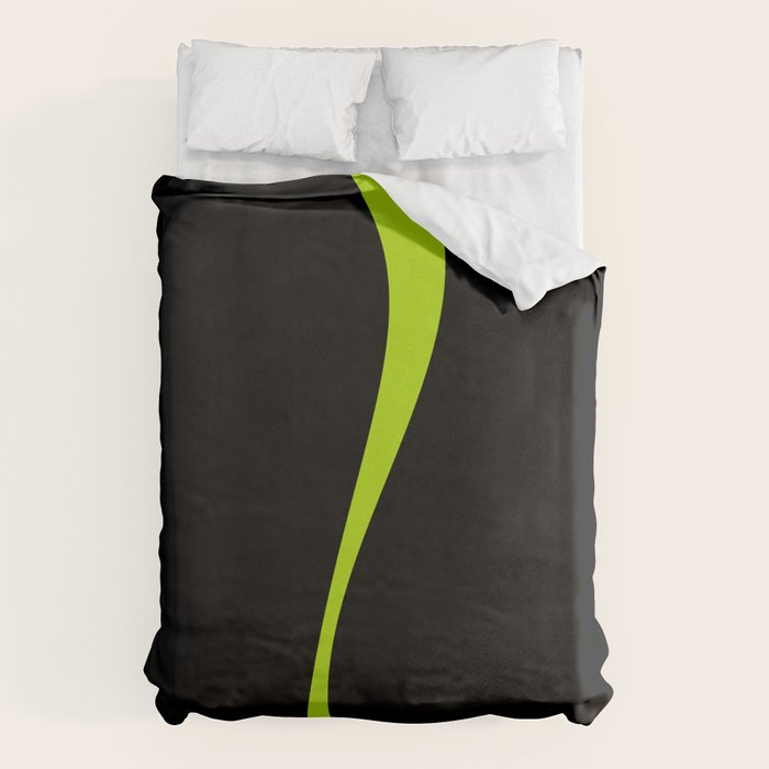 Simple Waves 2 - Lime Green Duvet Cover Gallery Image 1