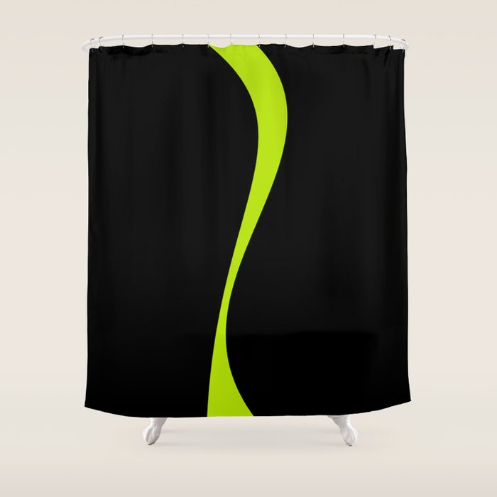 Simple Waves 2 - Lime Green Shower Curtain Gallery Image 1