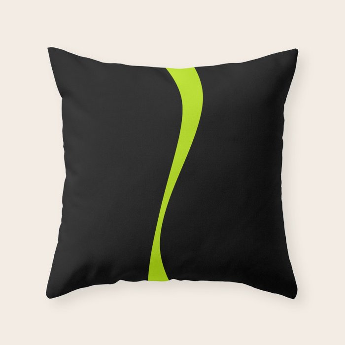 Simple Waves 2 - Lime Green Throw Pillow Gallery Image 6