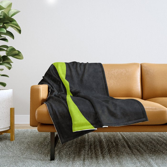 Simple Waves 2 - Lime Green Throw Blanket Gallery Image 1