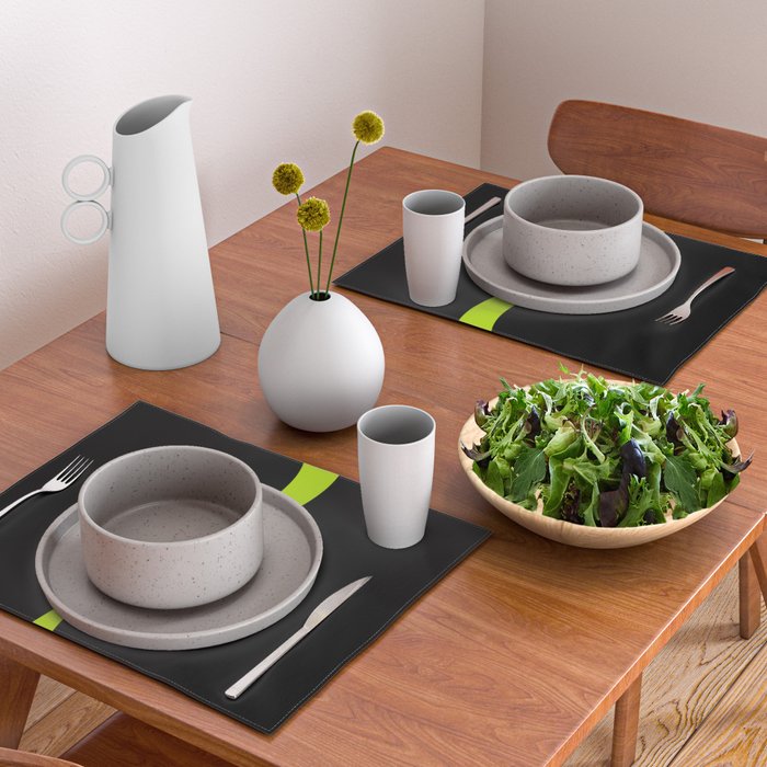 Simple Waves 2 - Lime Green Placemat Gallery Image 2