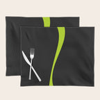 Simple Waves 2 - Lime Green Placemat Gallery Image 1