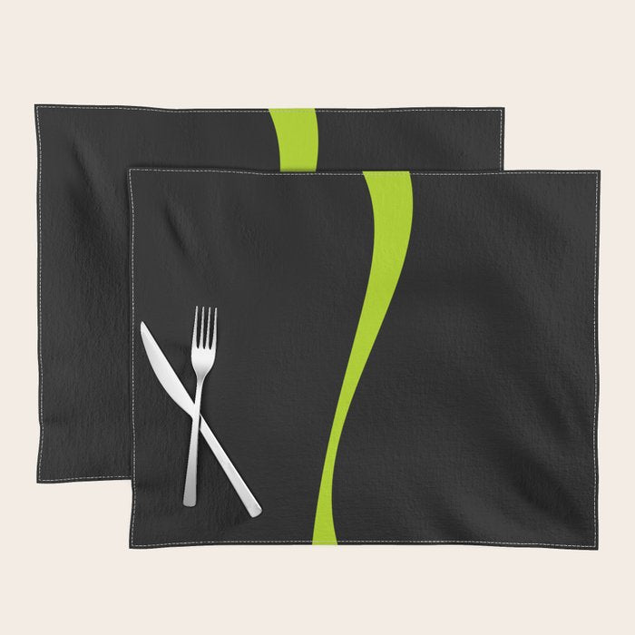 Simple Waves 2 - Lime Green Placemat Gallery Image 1