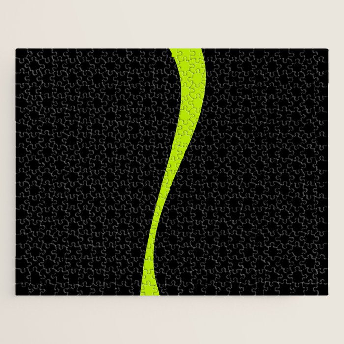 Simple Waves 2 - Lime Green Jigsaw Puzzle Gallery Image 1