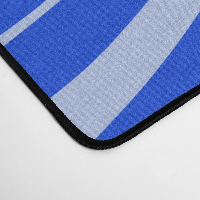 Retro Modern Liquid Swirl Abstract Pattern Square Royal Blue and Light Blue Desk Mat Gallery Image 4