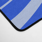 Retro Modern Liquid Swirl Abstract Pattern Square Royal Blue and Light Blue Desk Mat Gallery Image 4