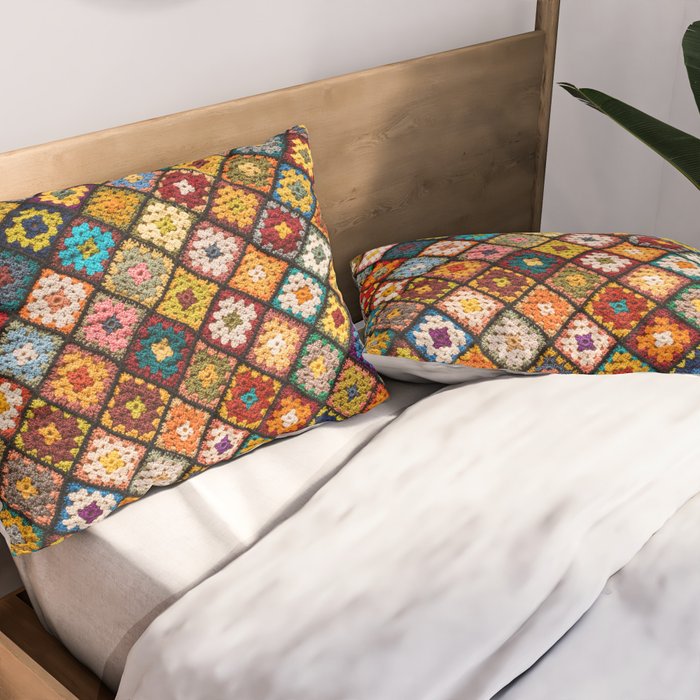 Granny square Pillow Sham Gallery Image 2