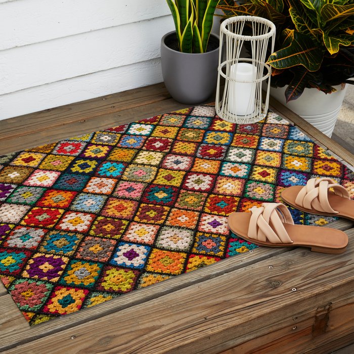 Granny square Outdoor Rug Gallery Image 2