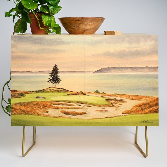 Chambers Bay Golf Course 15th Hole Credenza Gallery Image 1