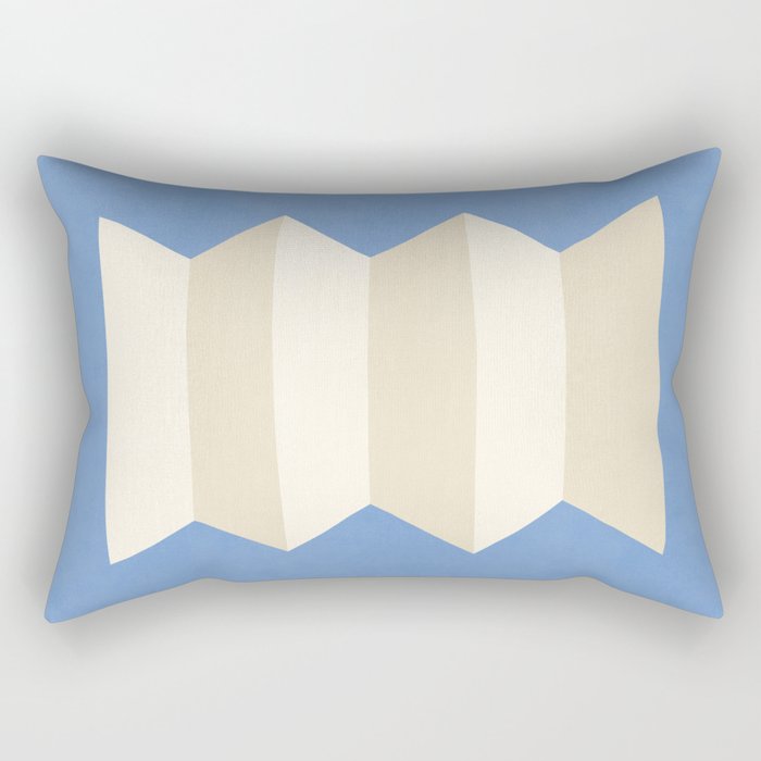 Geometric Vase - White Ivory on Light Blue Rectangular Pillow Gallery Image 1