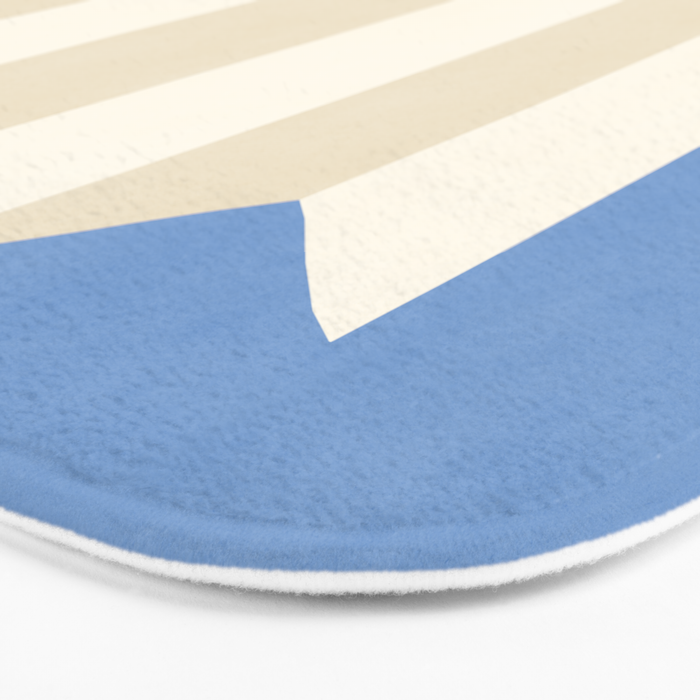 Geometric Vase - White Ivory on Light Blue Bath Mat Gallery Image 3