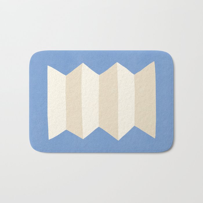 Geometric Vase - White Ivory on Light Blue Bath Mat Gallery Image 1