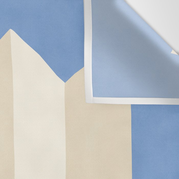 Geometric Vase - White Ivory on Light Blue Wall Tapestry Gallery Image 3