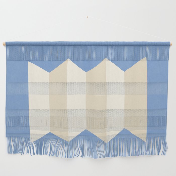 Geometric Vase - White Ivory on Light Blue Wall Hanging Gallery Image 1