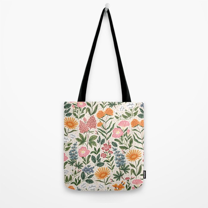 Flowers of the Meadow - beige Tote Bag Gallery Image 2