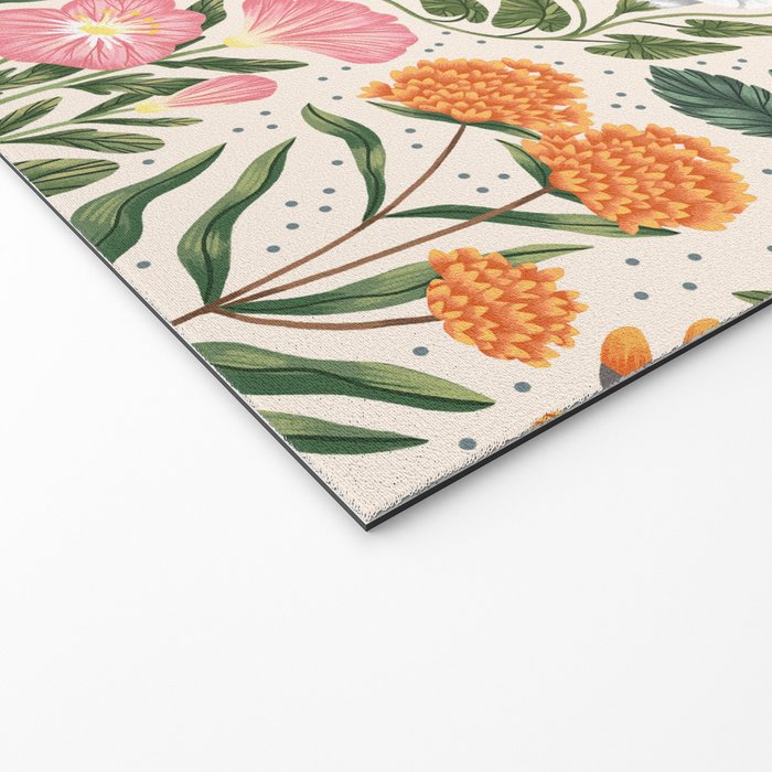 Flowers of the Meadow - beige Welcome Mat Gallery Image 2