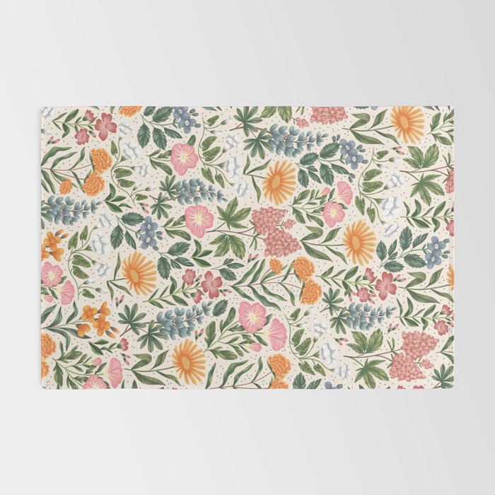 Flowers of the Meadow - beige Rug Gallery Image 2