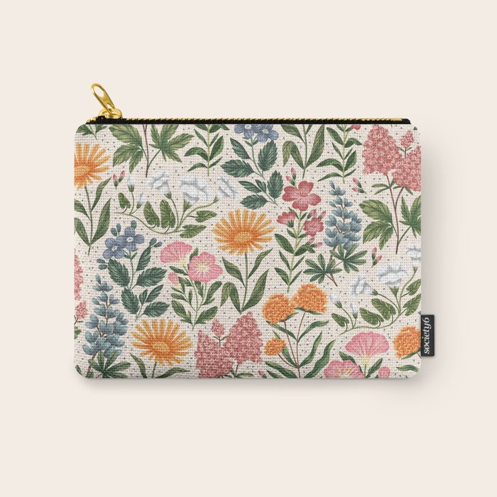 Flowers of the Meadow - beige Carry All Pouch Gallery Image 1