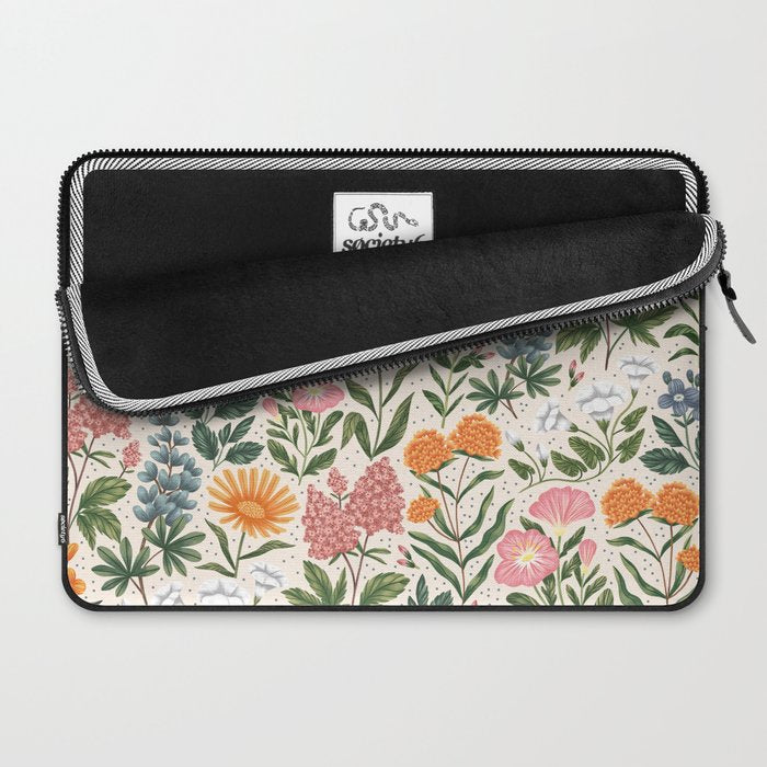 Flowers of the Meadow - beige Laptop Sleeve Gallery Image 2